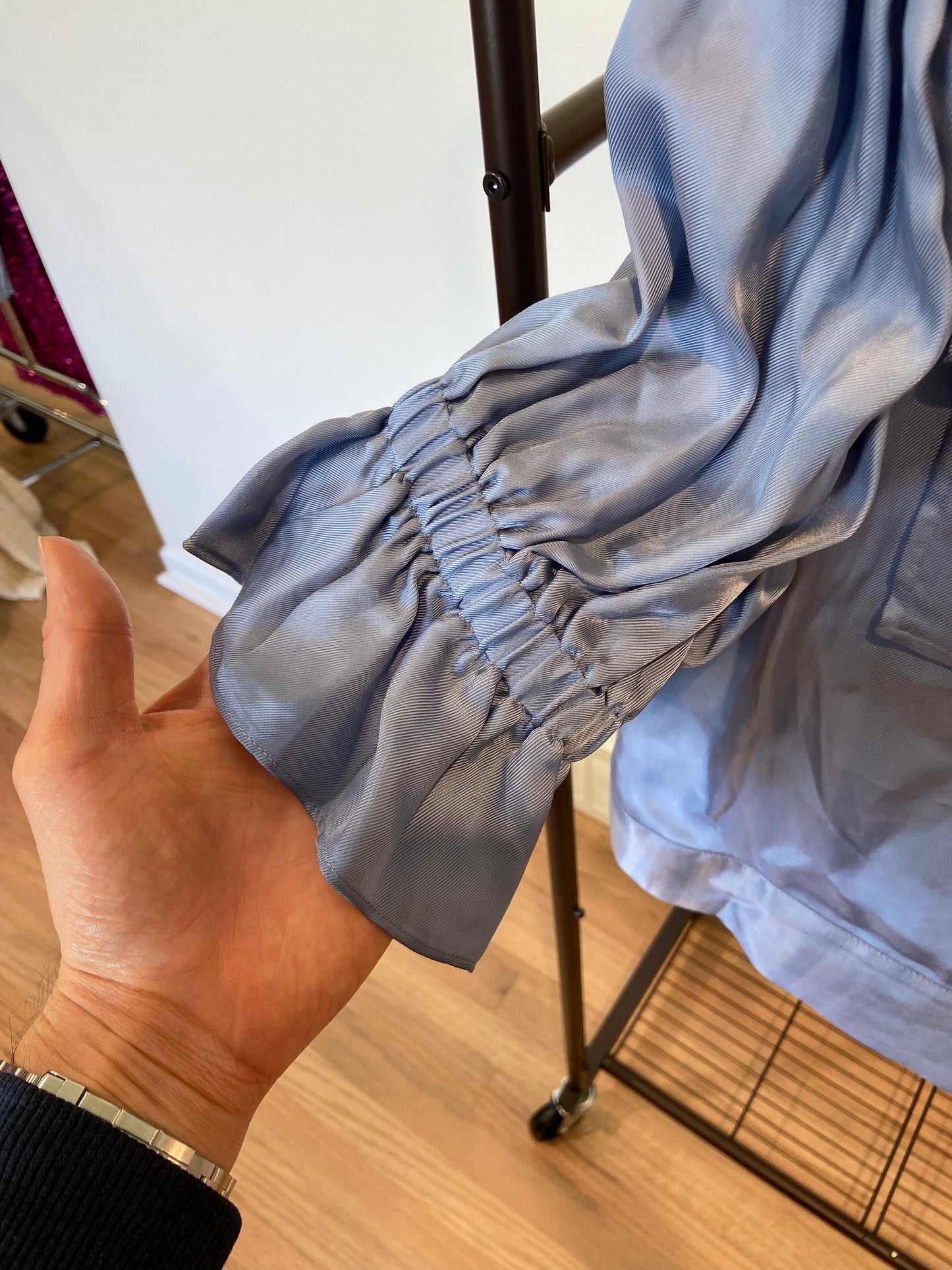 Cinq a Sept Holly Ruffle Sleeve Jacket In Indigo and Giles Cargo Joggers size M