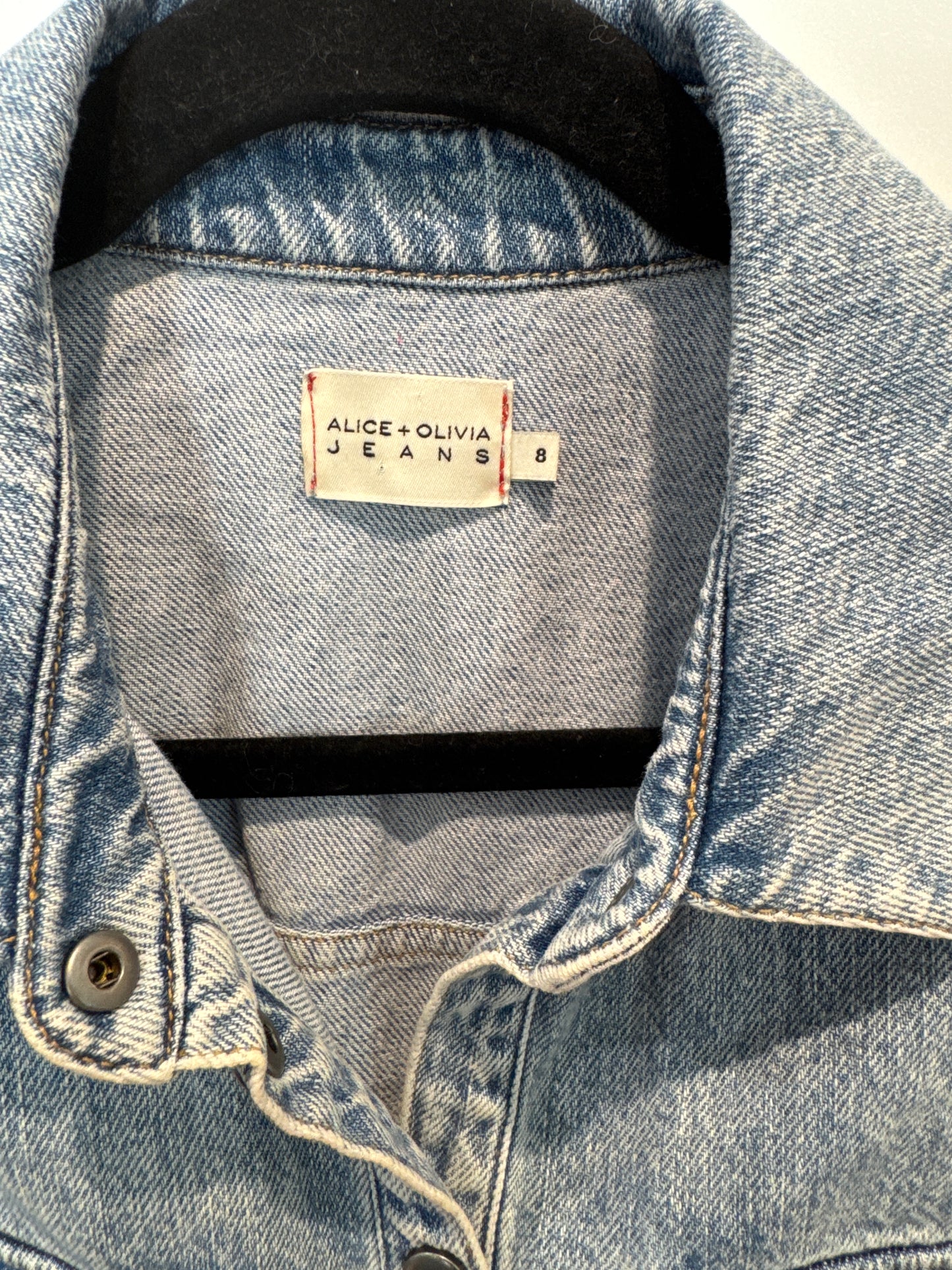 Alice and Olivia Miranda Denim Mini Shirt Dress size 8