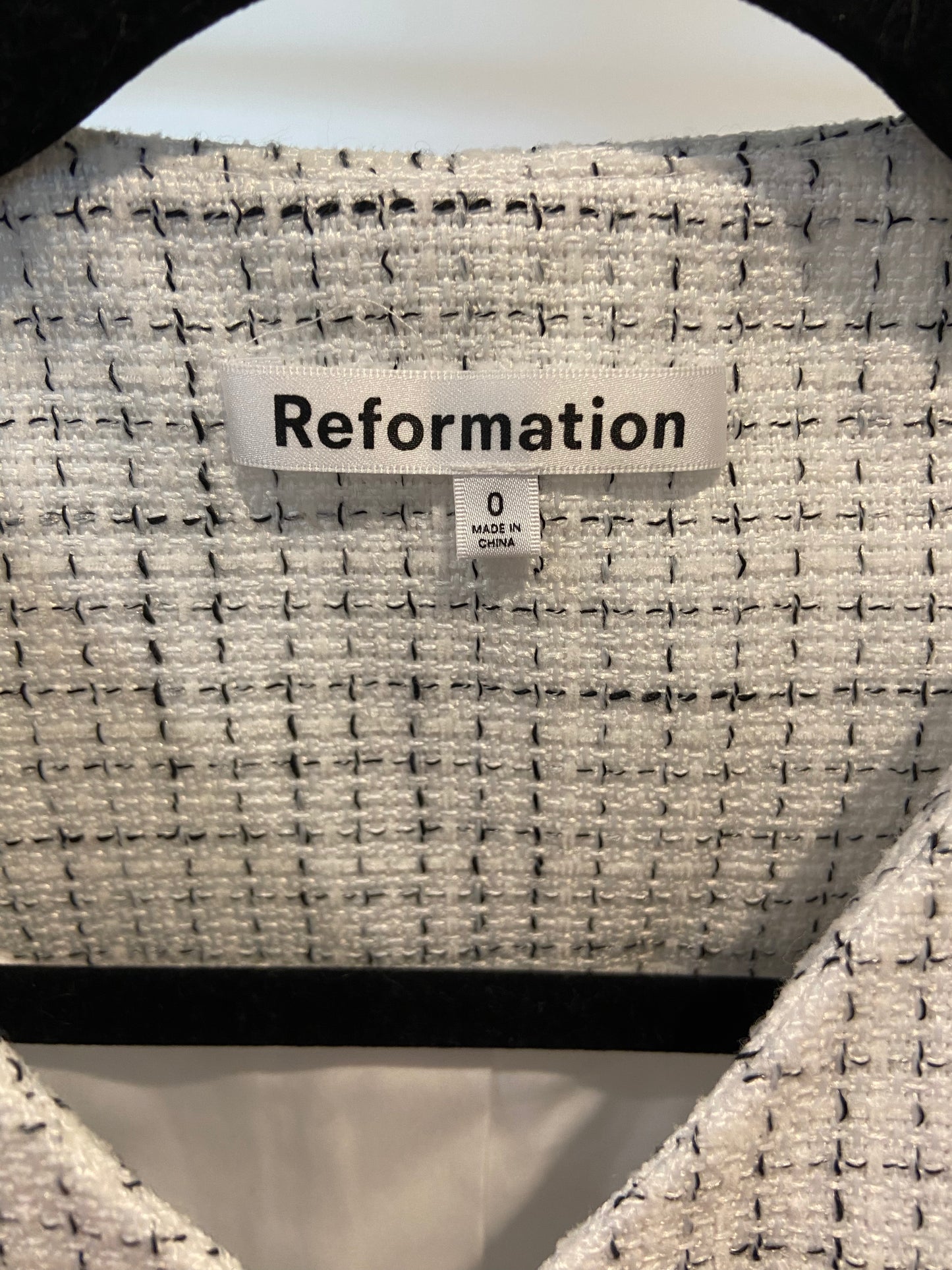 Reformation Terra Jacket in White Tweed size 0