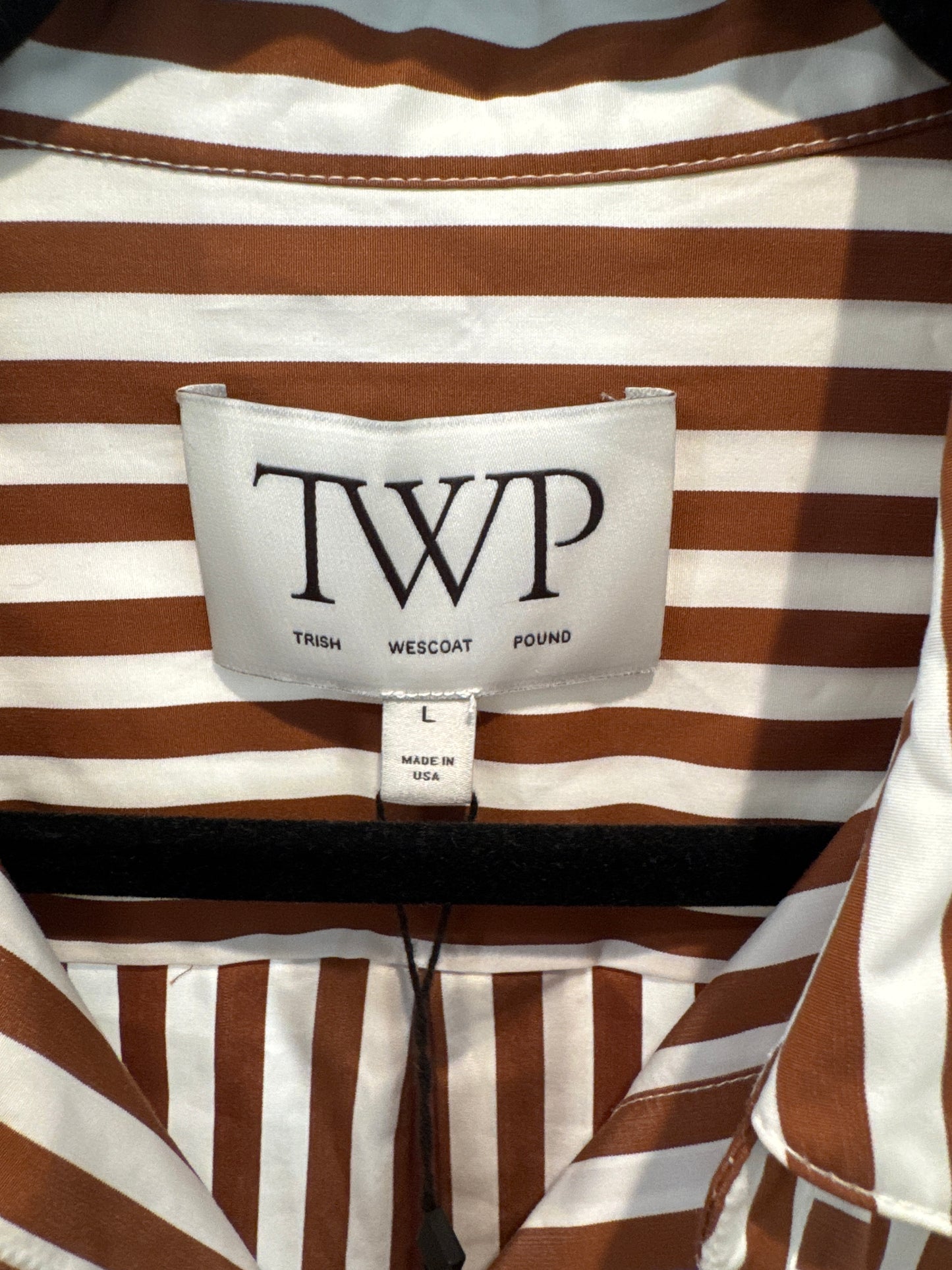 TWP Morning After Shirt Dress Brown Stripe size L