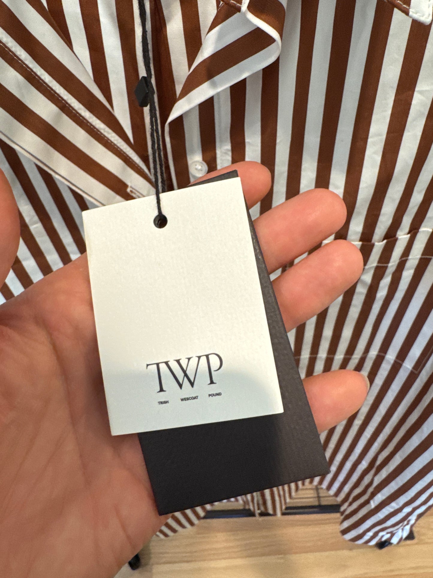TWP Morning After Shirt Dress Brown Stripe size L