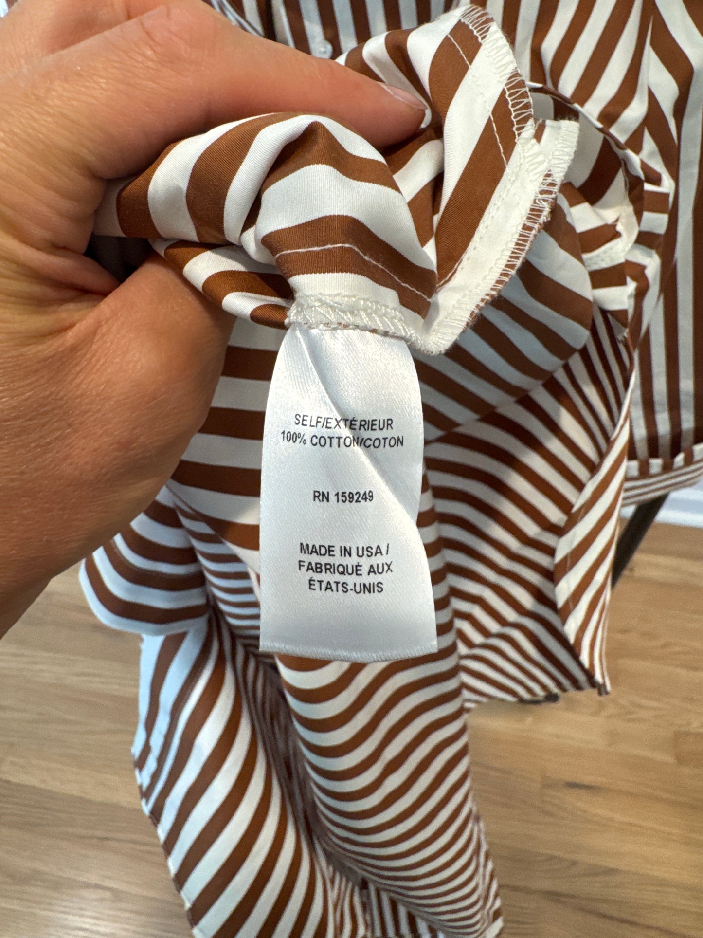 TWP Morning After Shirt Dress Brown Stripe size L