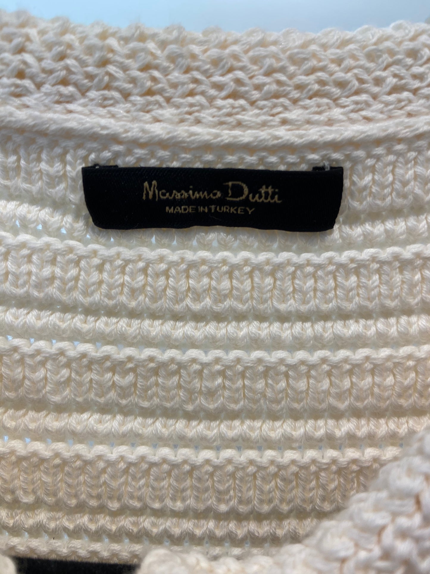 Massimo Dutti Textured Knit Cardigan With Gold Buttons size S