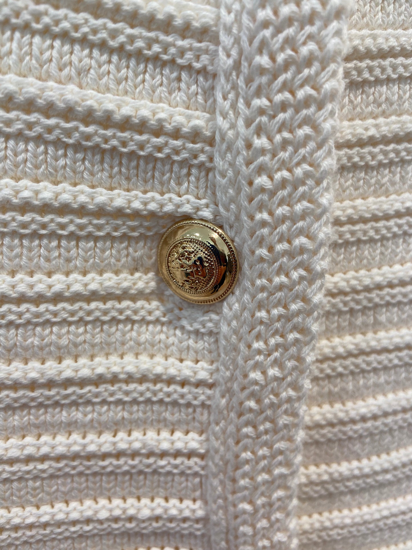 Massimo Dutti Textured Knit Cardigan With Gold Buttons size S