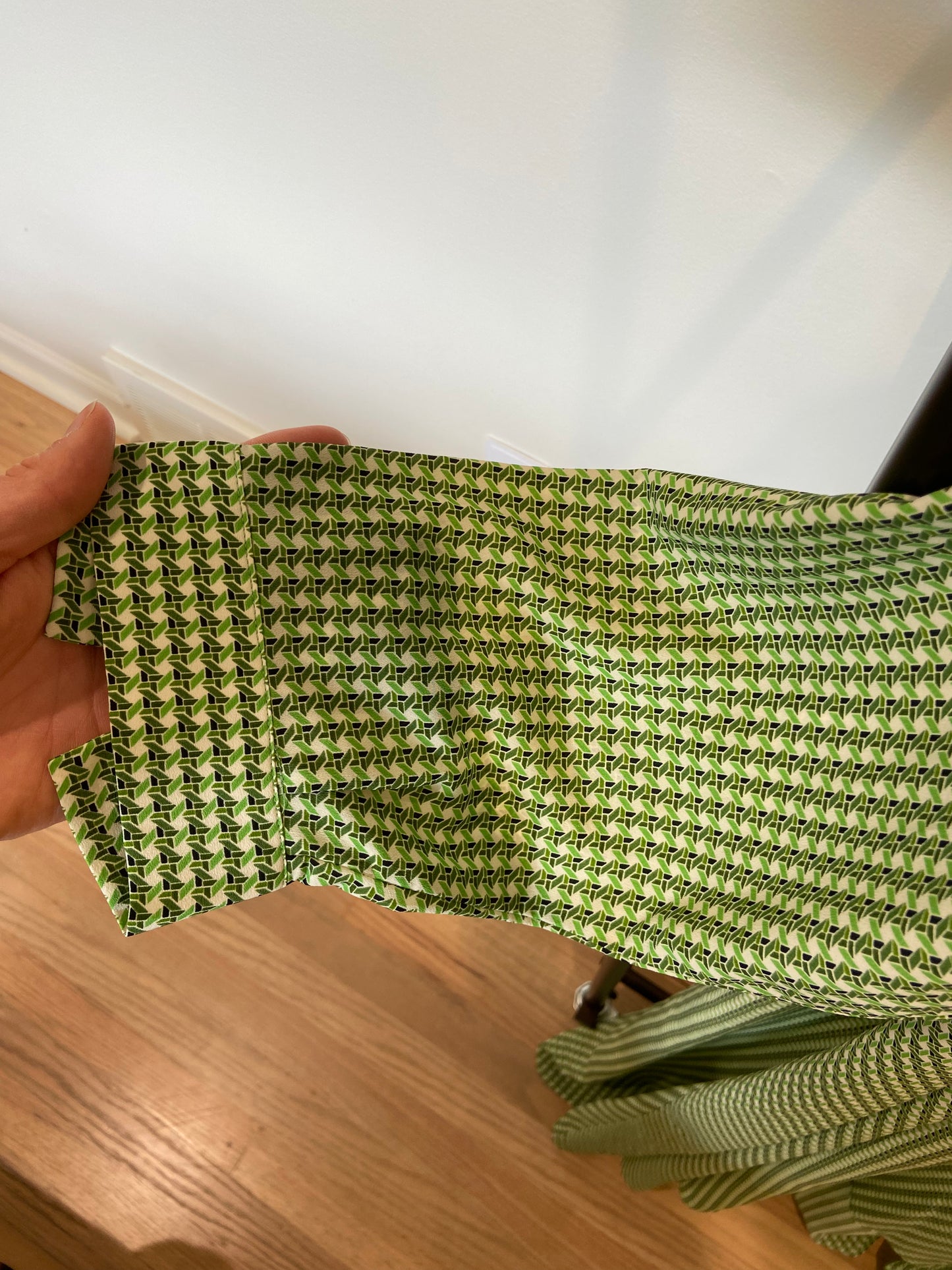 Tuckernuck Verdant Green Basketweave Geo Lucille Long Sleeve Dress size XXXL