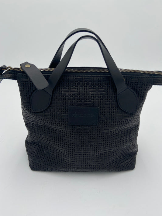 Parker Thatch Small Charlie Leather Black Basketweave