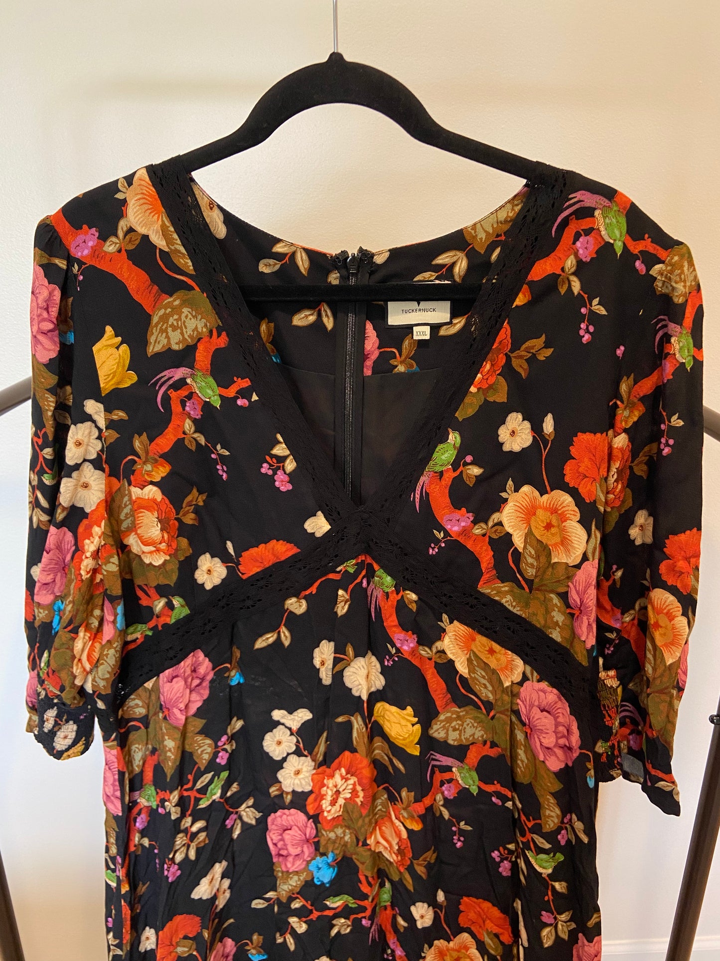 Tuckernuck Dress Irina Maxi in Baroque Black Floral size XXXL
