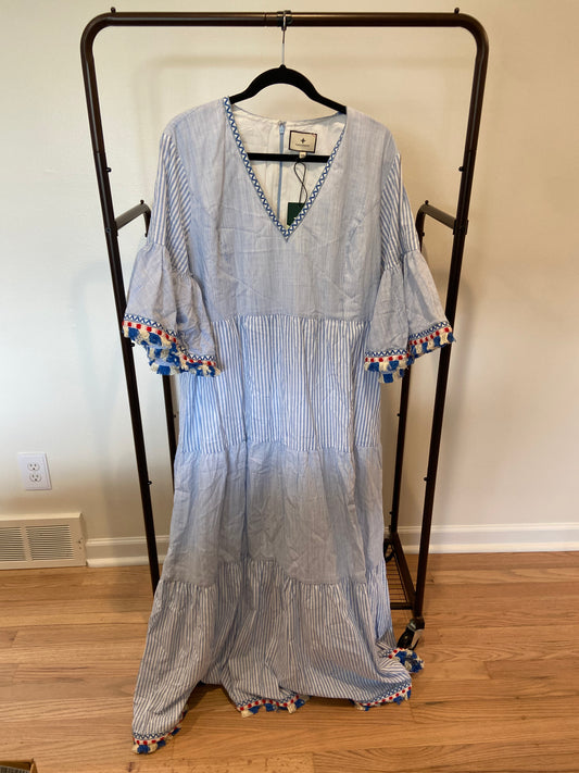 Tuckernuck Chambray Stripe Tassel Ginger Dress size XXXL