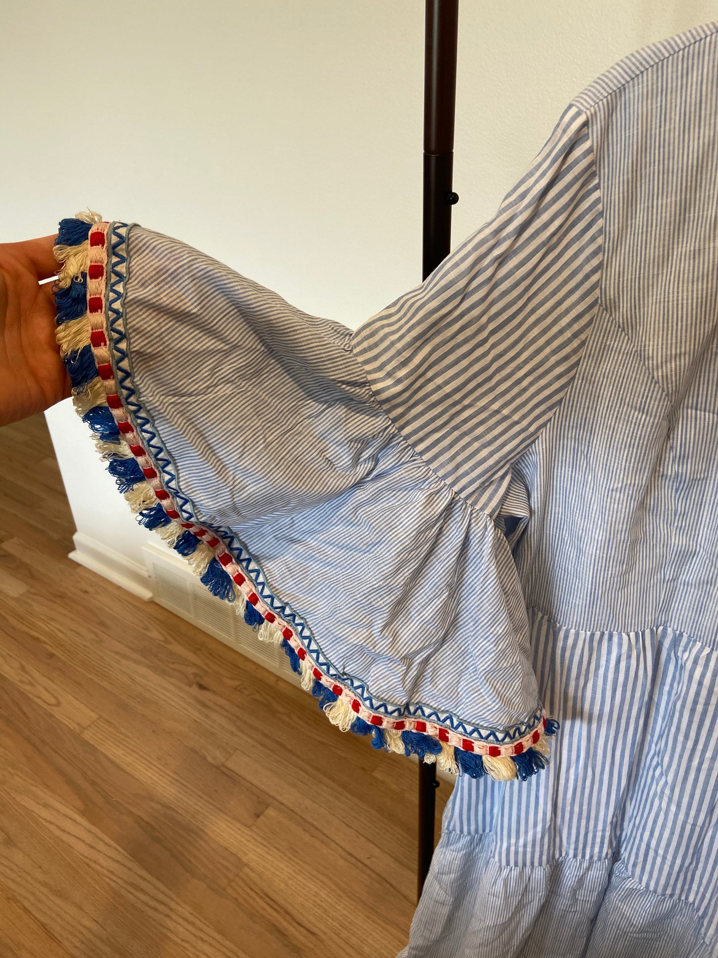Tuckernuck Chambray Stripe Tassel Ginger Dress size XXXL
