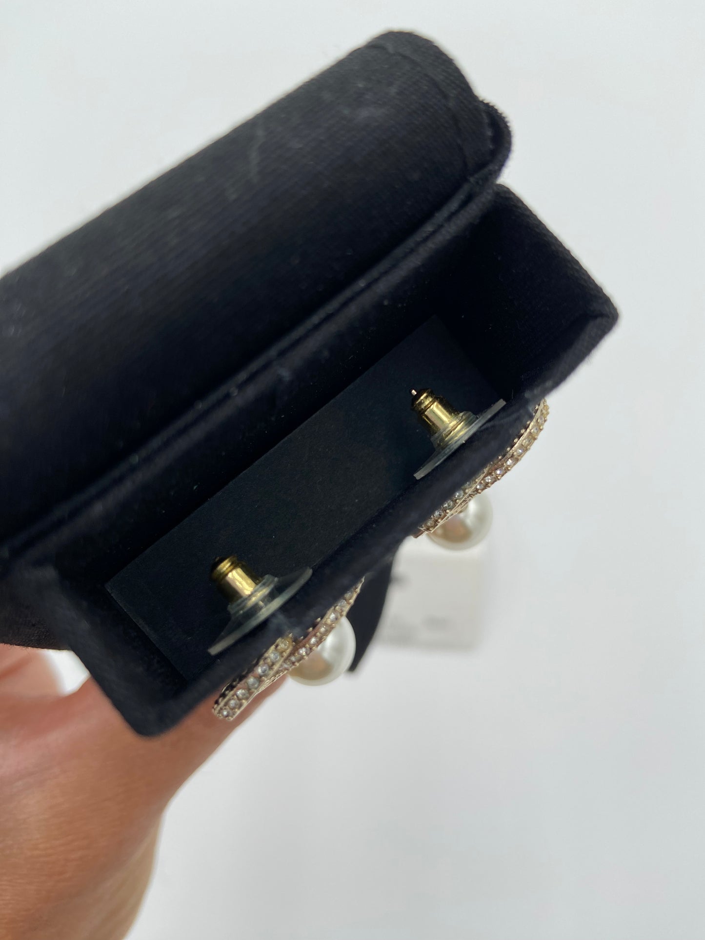 Chanel 23V Gold, Pearly White and Crystal Earrings