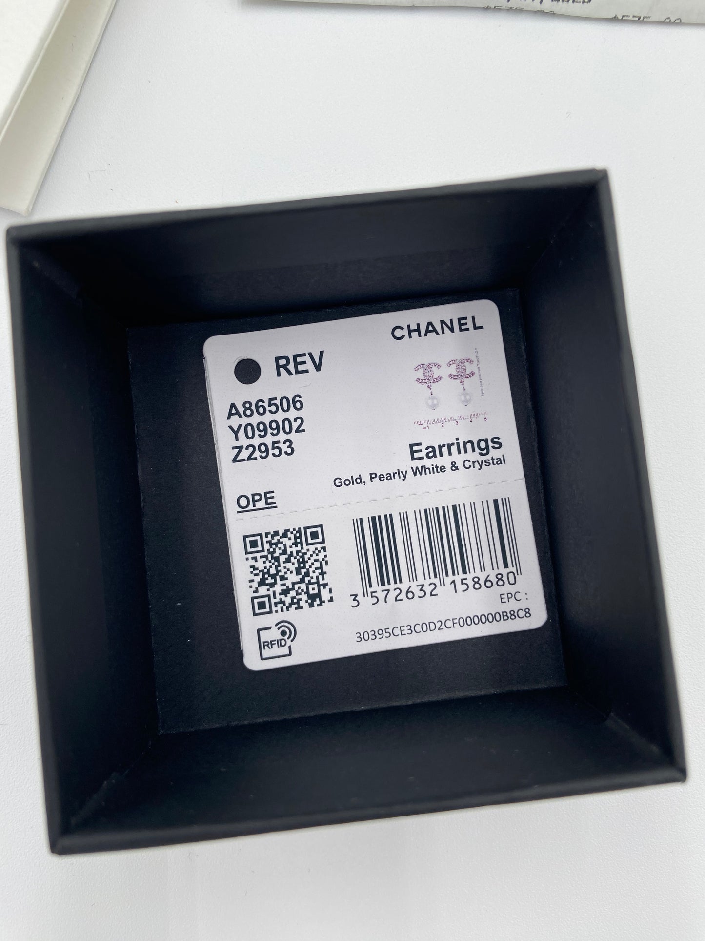 Chanel 23V Gold, Pearly White and Crystal Earrings