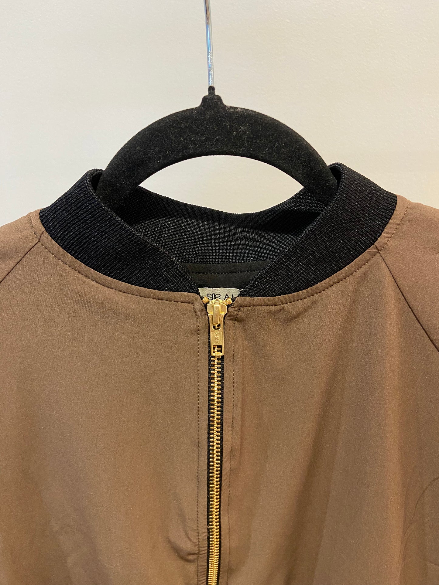 Albion Track Bomber Jacket Coffee and Sugar Stripe size S
