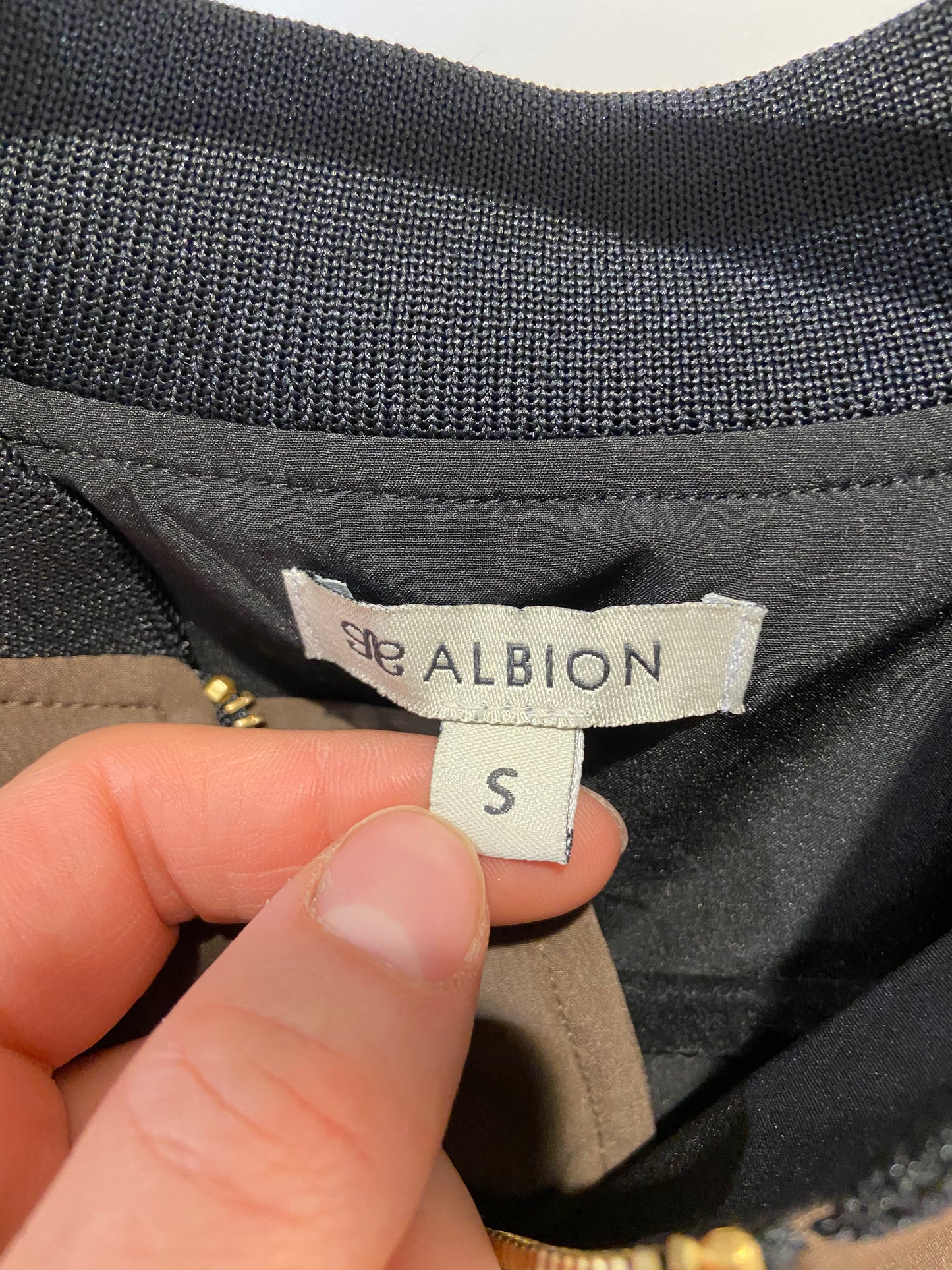 Albion Track Bomber Jacket Coffee and Sugar Stripe size S