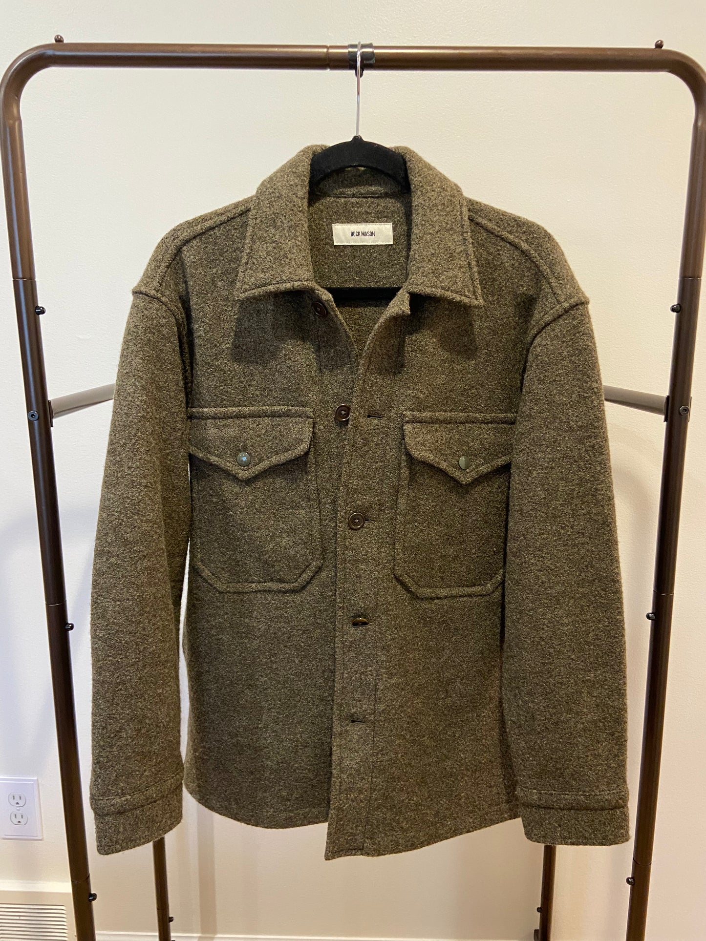 Buck Mason Felted Wool Field Shirt MEN'S size Small