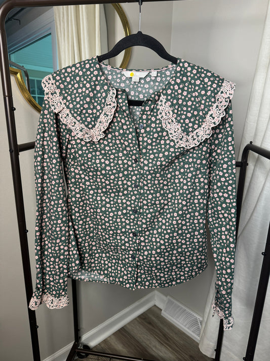 Boden Statement Collar Daisy Shirt size 4