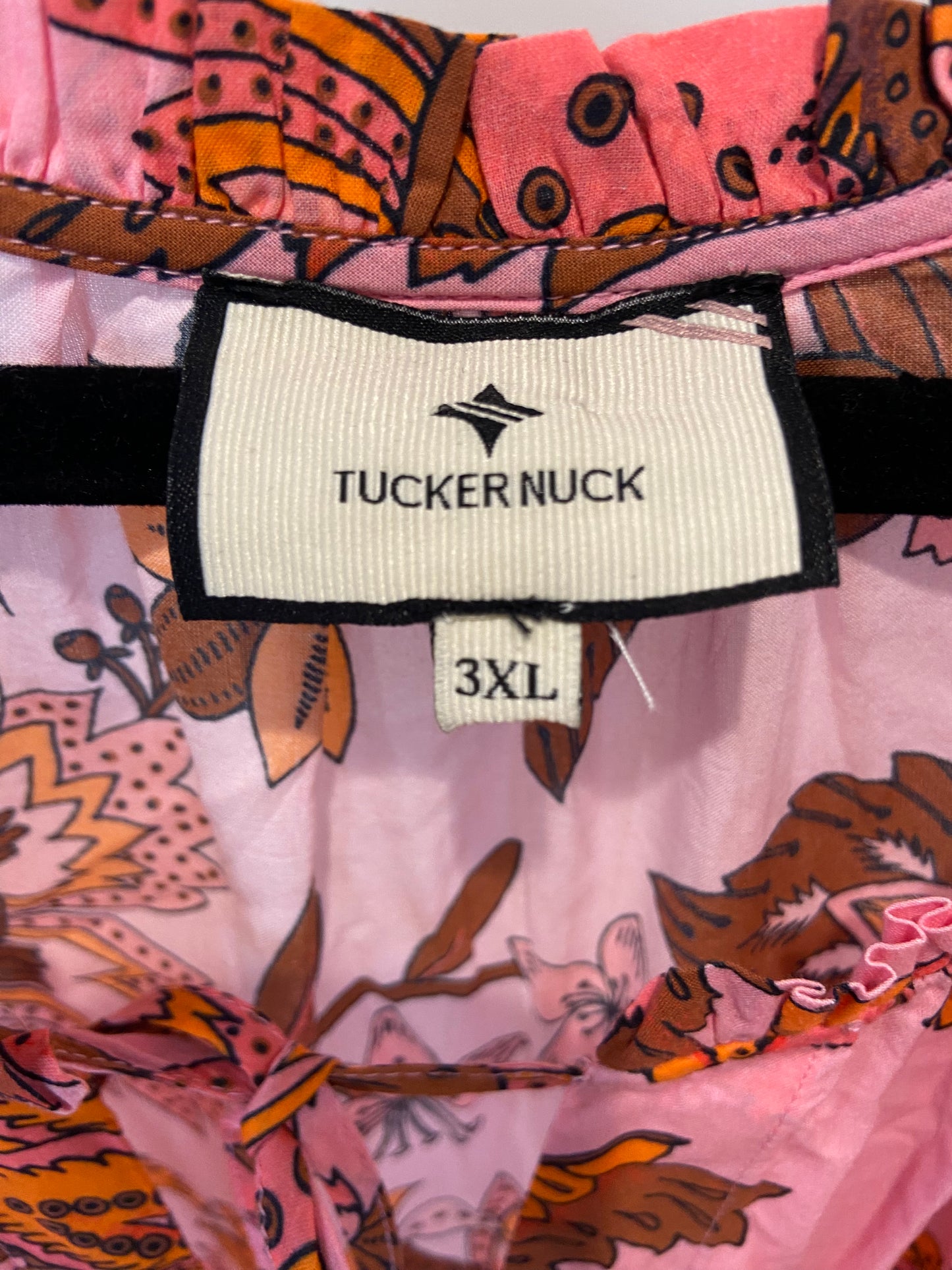 Tuckernuck Sunset Chintz Salty Paloma Pink Paisley Kaftan Maxi Dress size XXXL