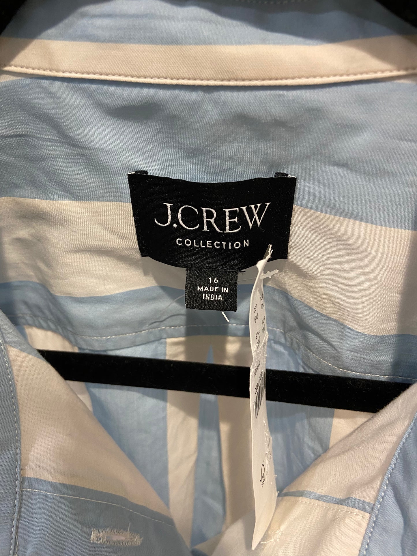 J. Crew Relaxed-fit Cropped Shirt in Barlow Stripe size 12