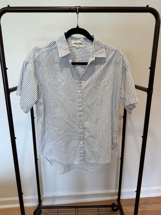 Alex Mill Wash and Go Camp Button Down Blue Stripe Shirt size S