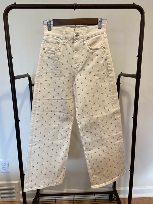 Rag and Bone Andi High Rise Ankle Wide Leg Jeans size 23
