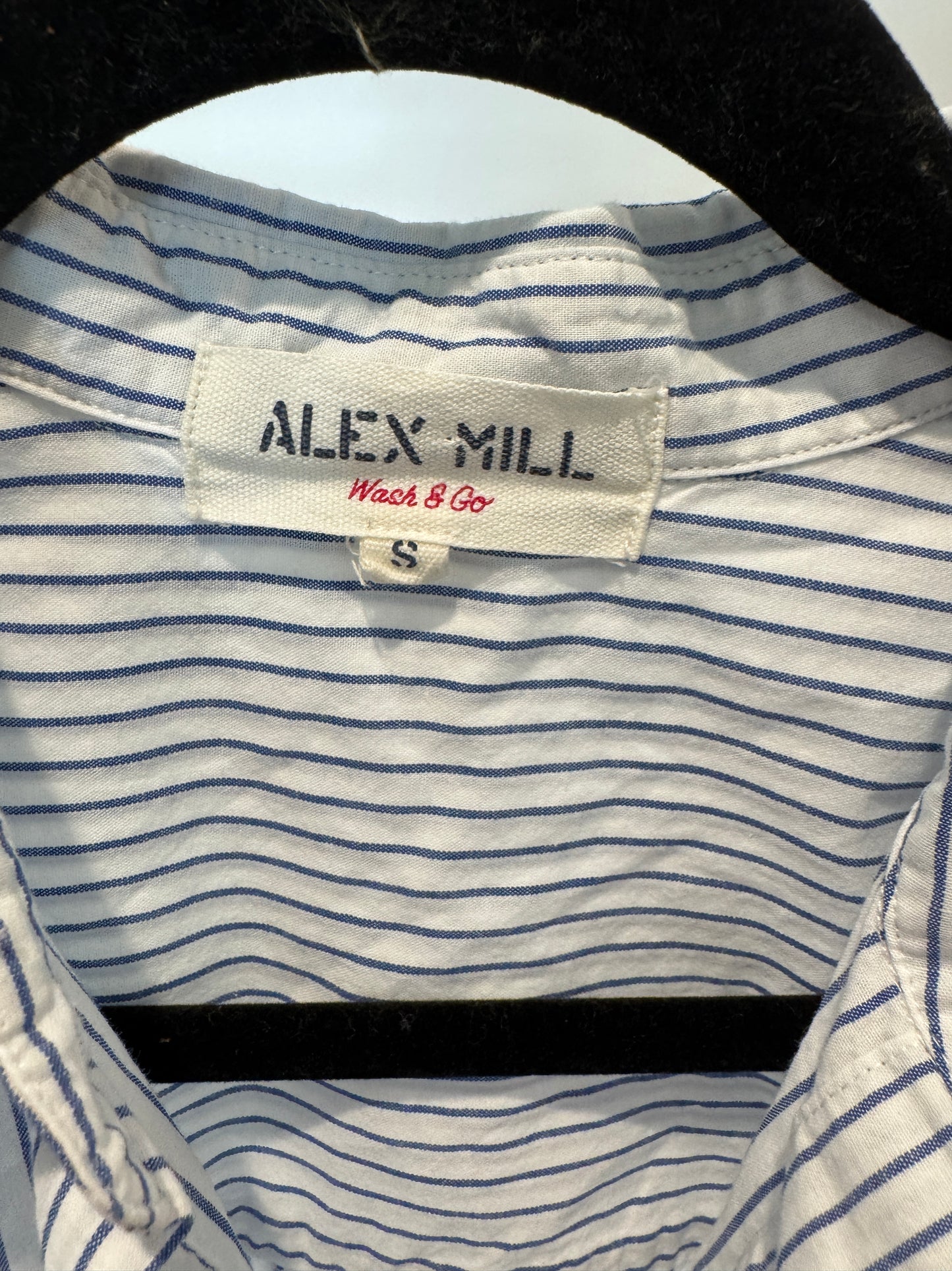 Alex Mill Wash and Go Camp Button Down Blue Stripe Shirt size S