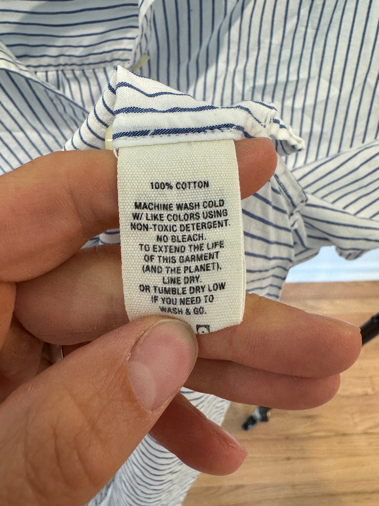 Alex Mill Wash and Go Camp Button Down Blue Stripe Shirt size S