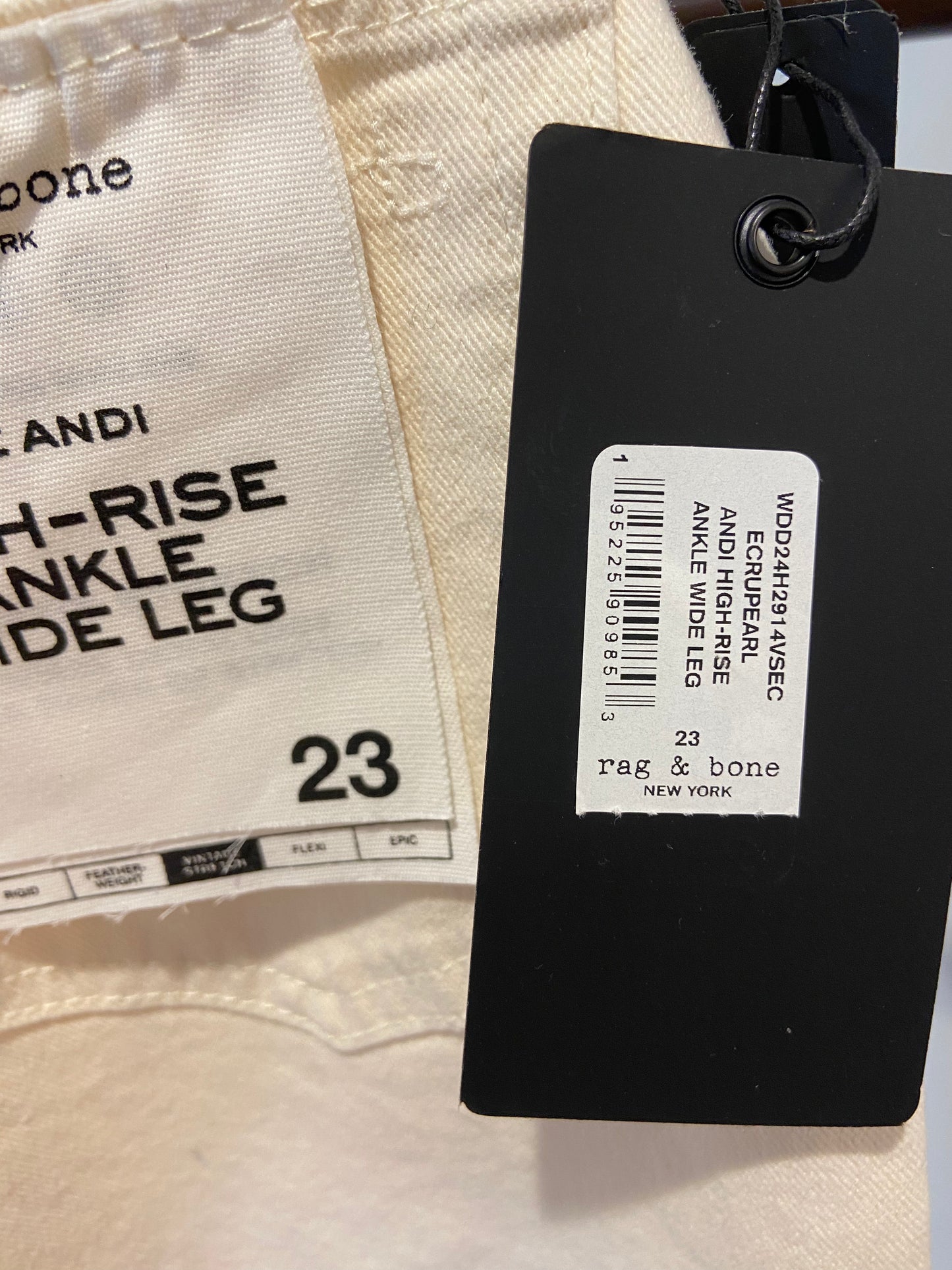 Rag and Bone Andi High Rise Ankle Wide Leg Jeans size 23