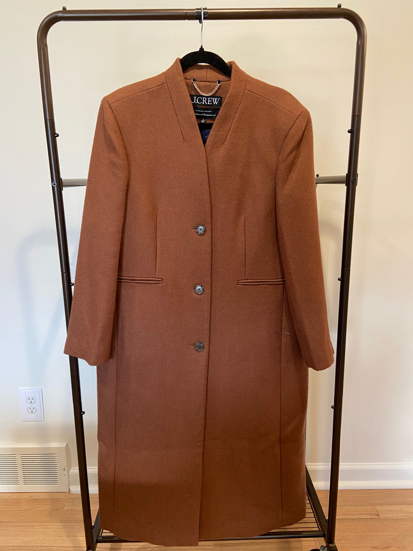 J. Crew Palais Topcoat in Italian Melton Wool Blend size 8
