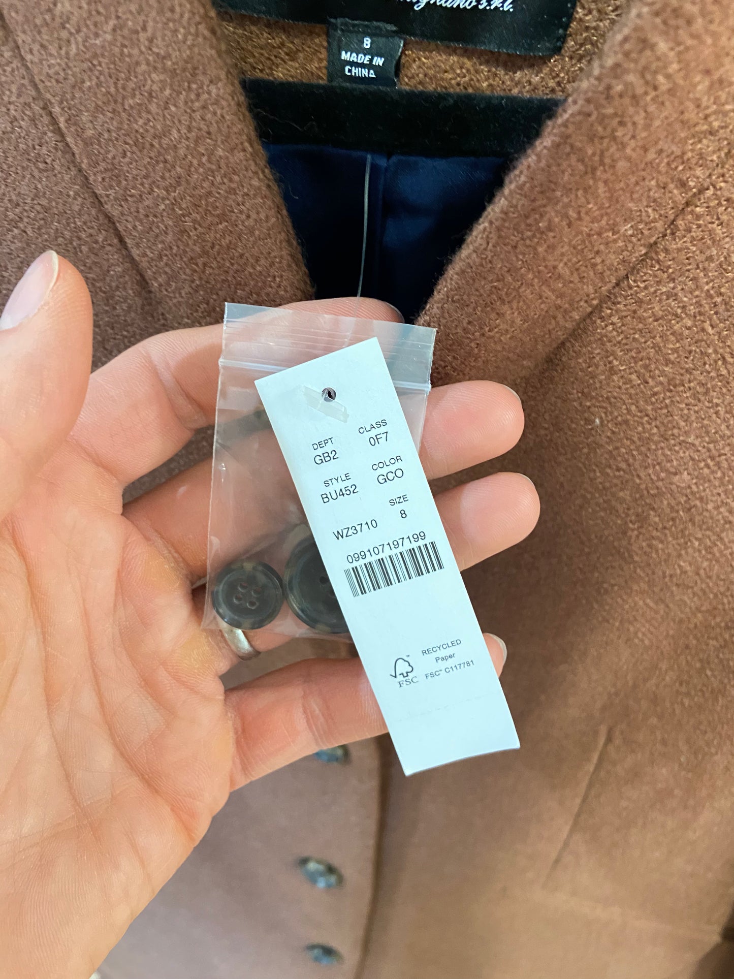 J. Crew Palais Topcoat in Italian Melton Wool Blend size 8