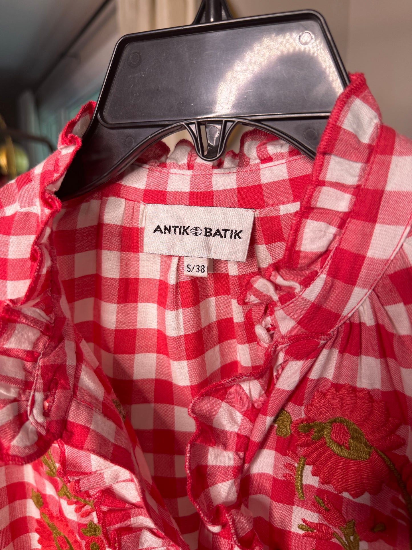 ANTIK BATIK Red Polly Blouse size S