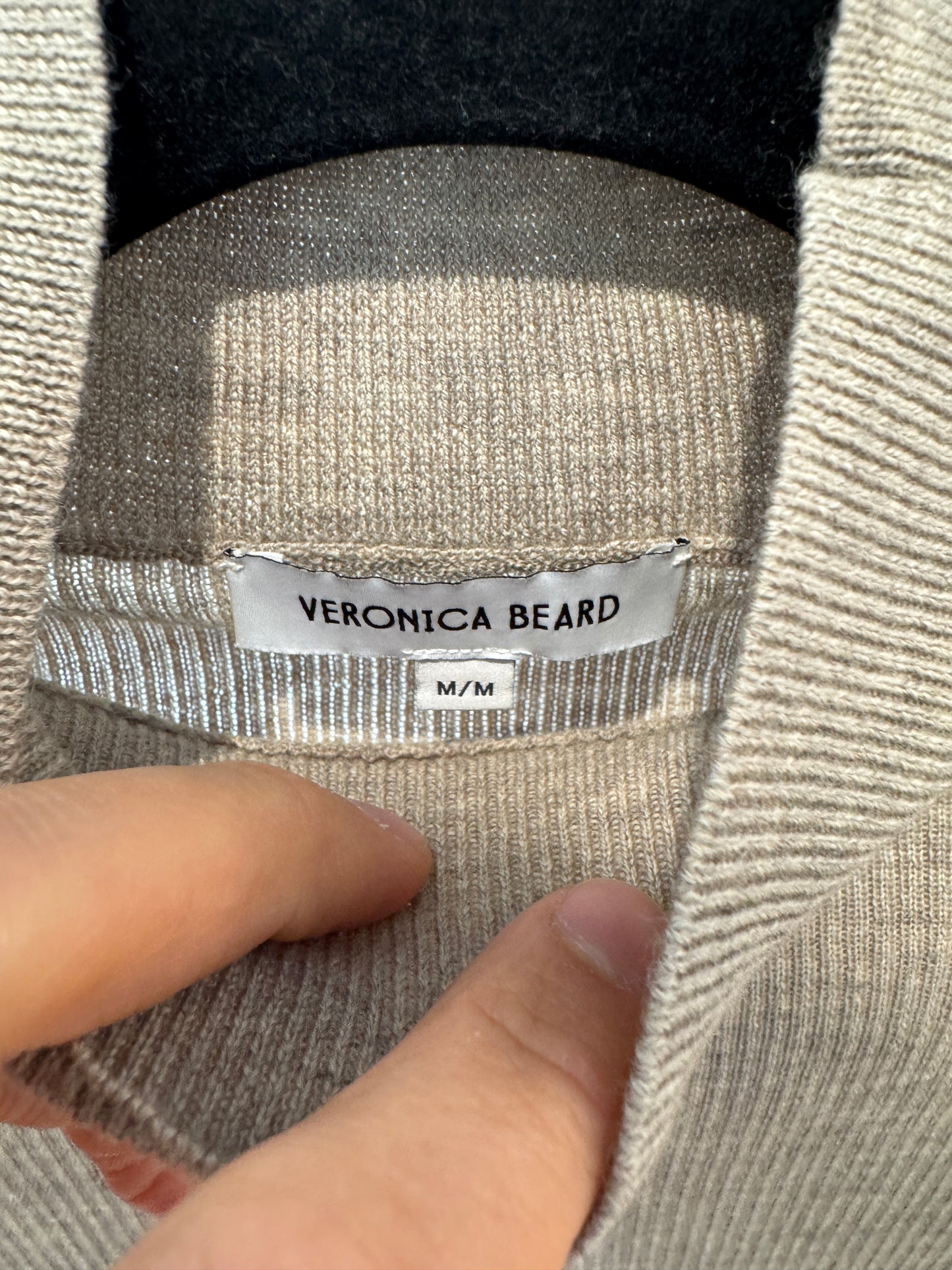 Veronica Beard Alastair Merino Wool Pullover Oatmeal Melange size M