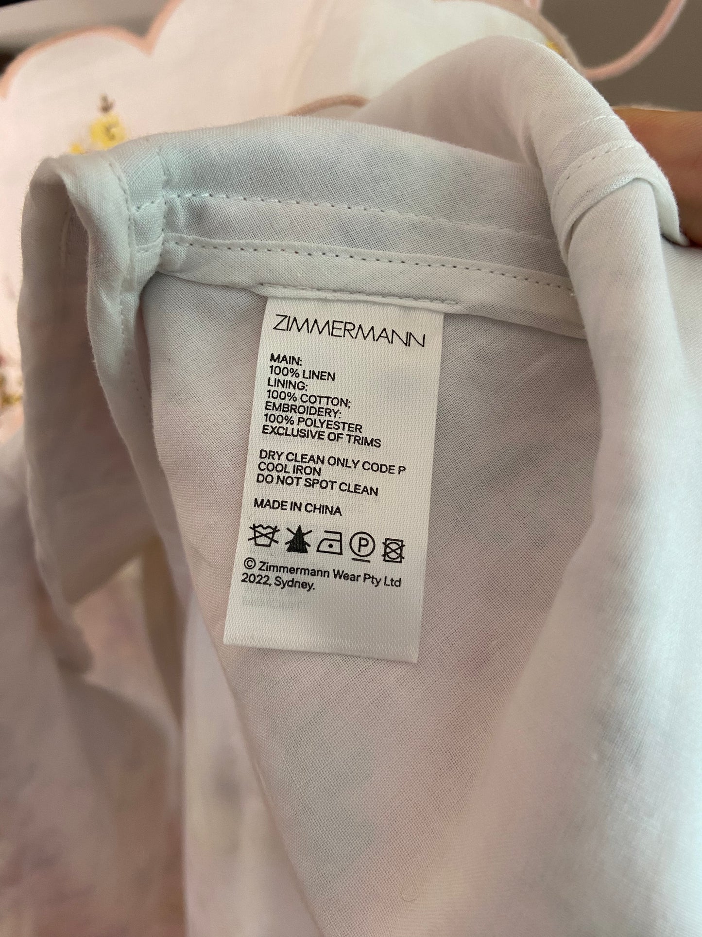 Zimmermann Scalloped Floral Linen Peplum Top size US 8
