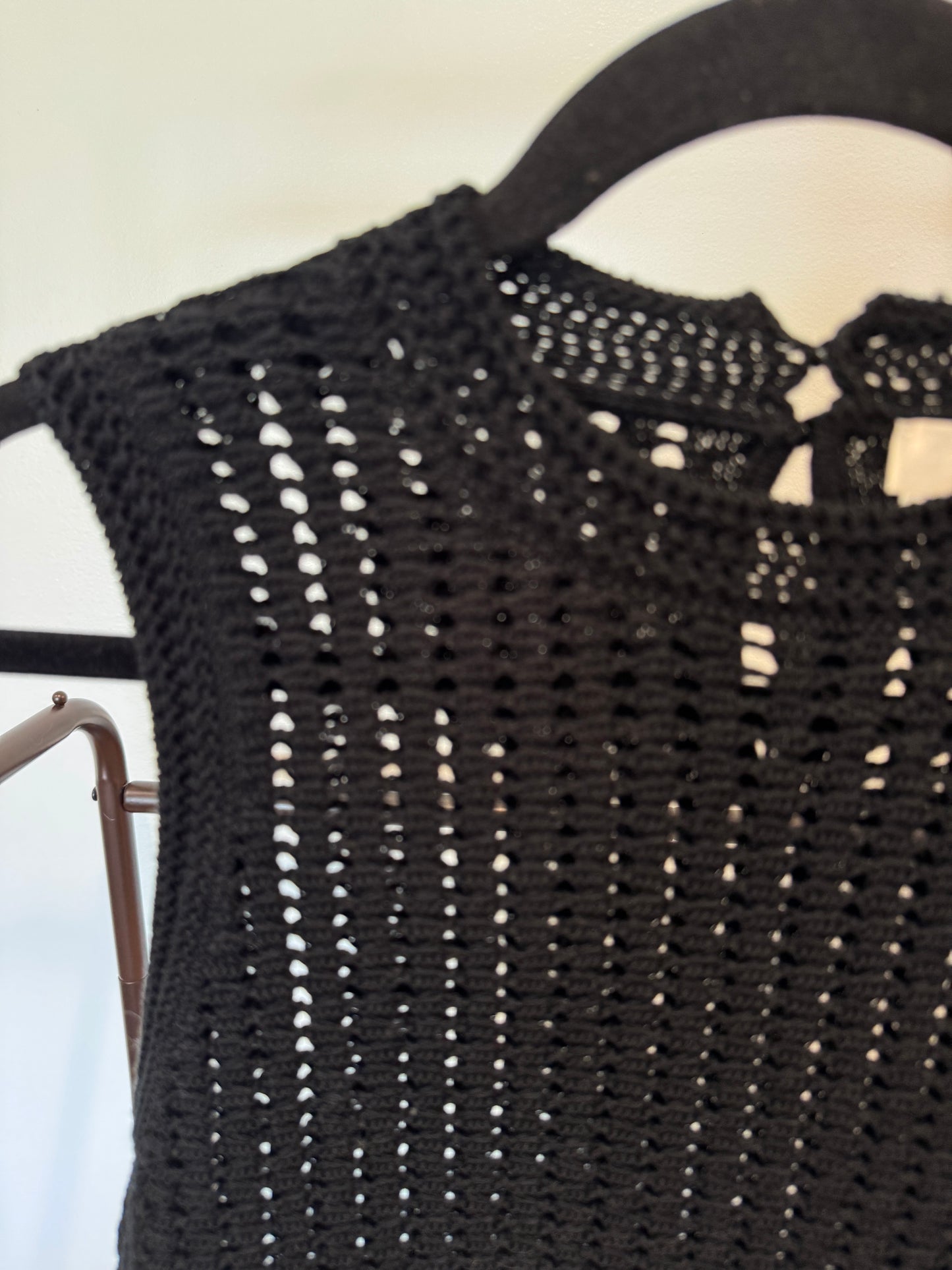 Frame The Crochet Tank Top Black size S