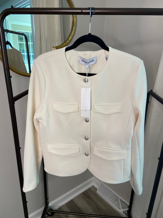Veronica Beard Kensington Knit Jacket Ivory size S