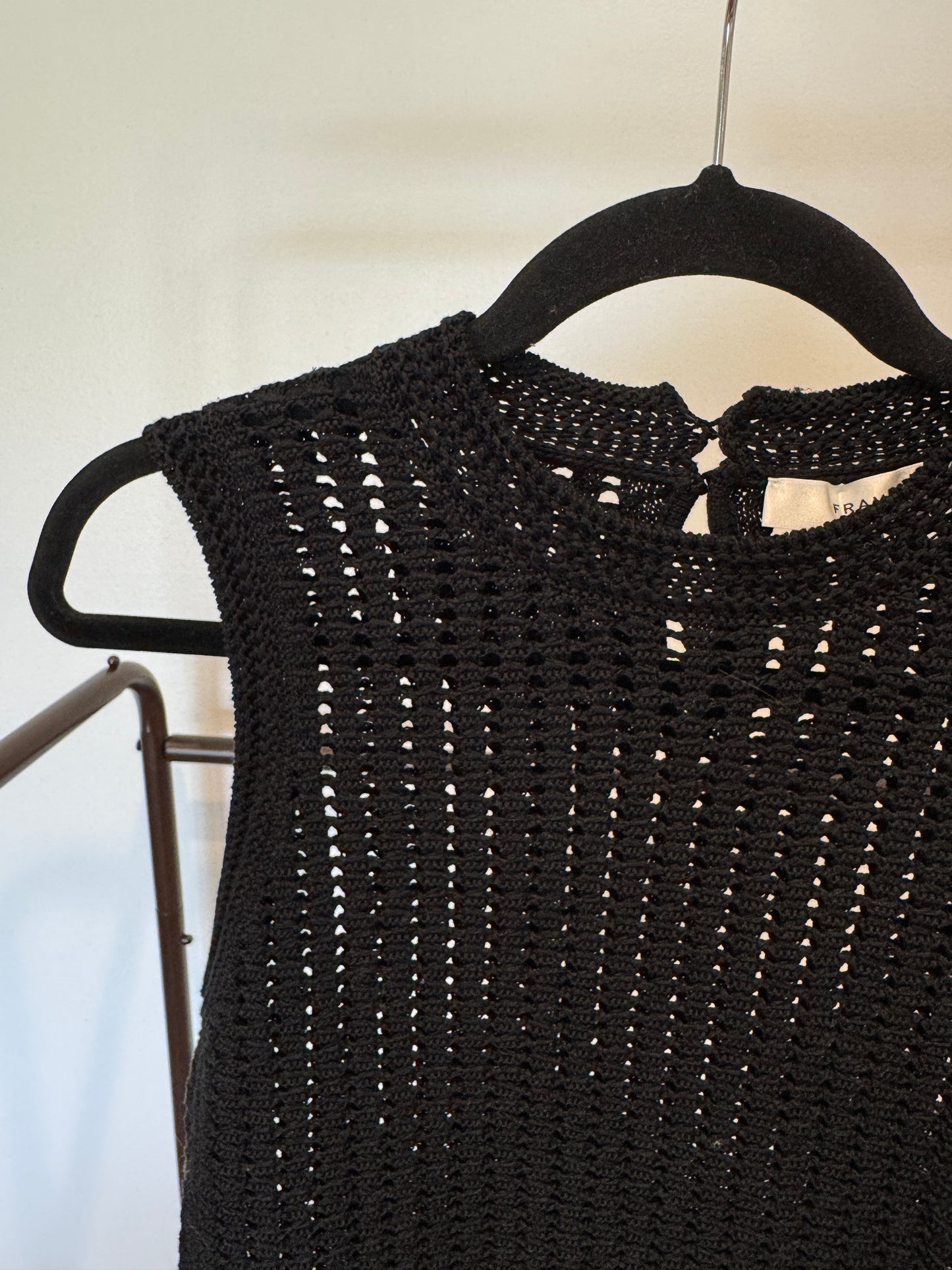 Frame The Crochet Tank Top Black size S