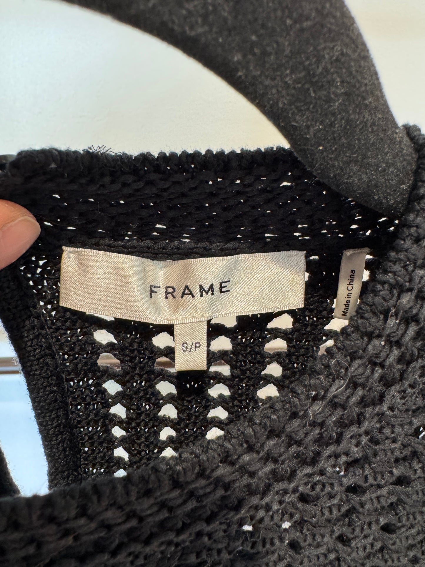 Frame The Crochet Tank Top Black size S