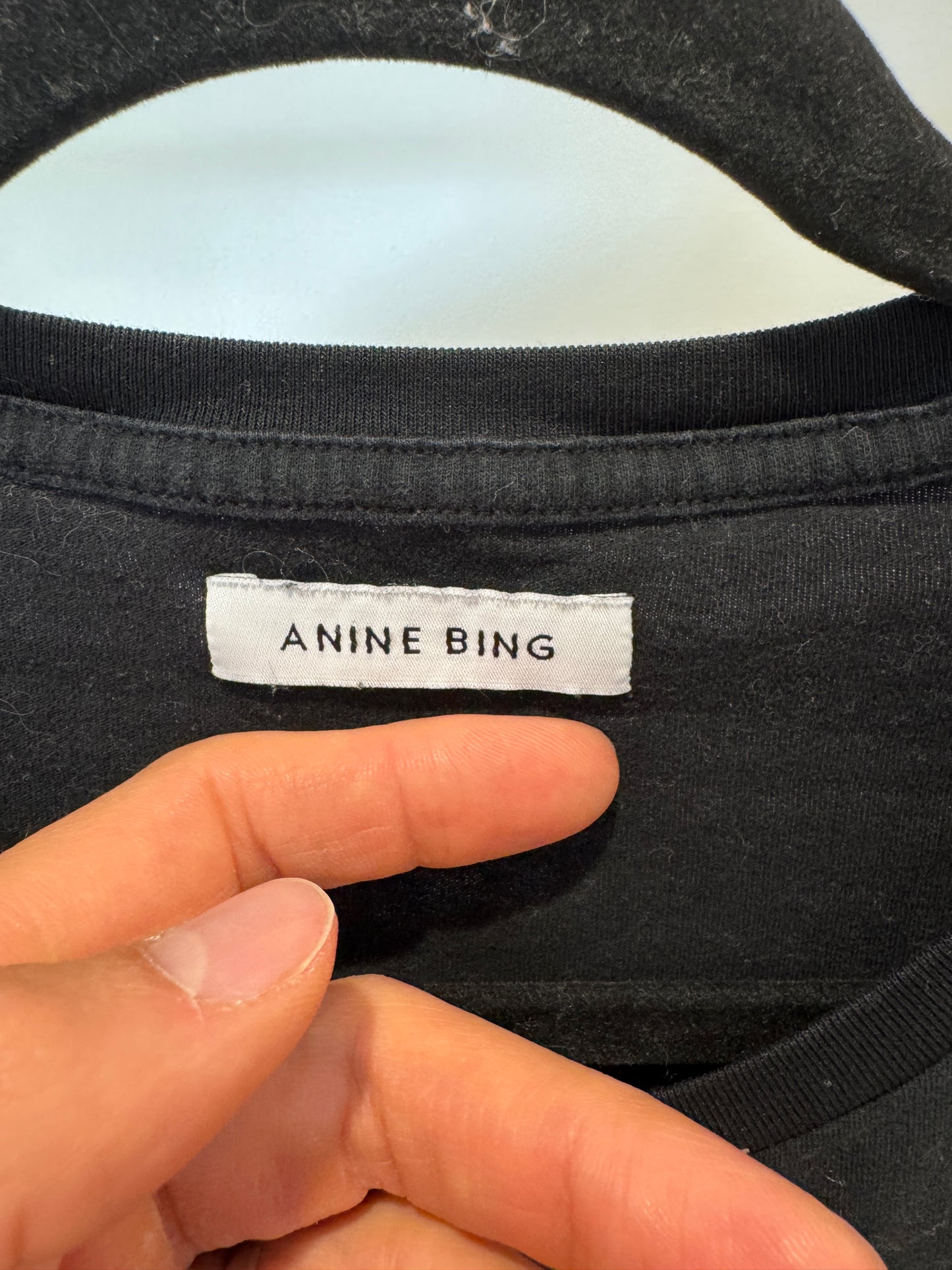 Anine Bing Lili Tee University London Washed Black size M