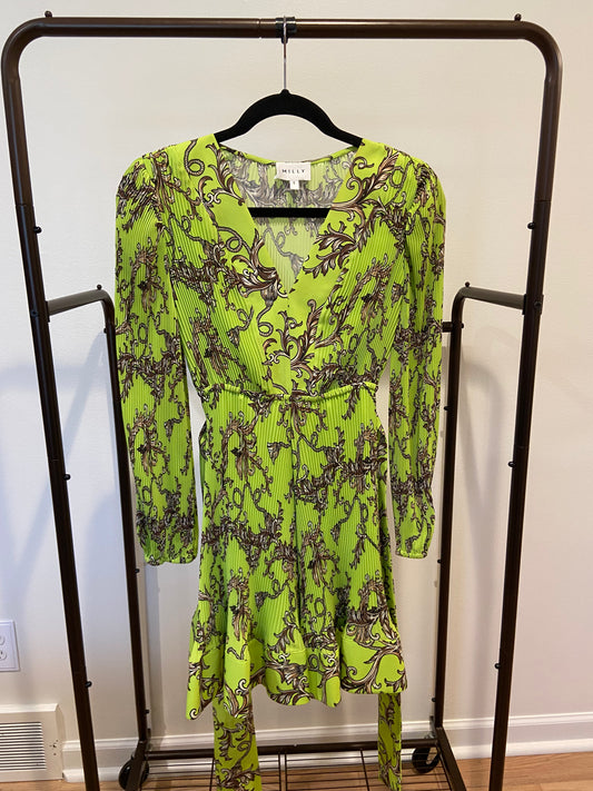 Milly Irene Chain Pleated Dress size 0