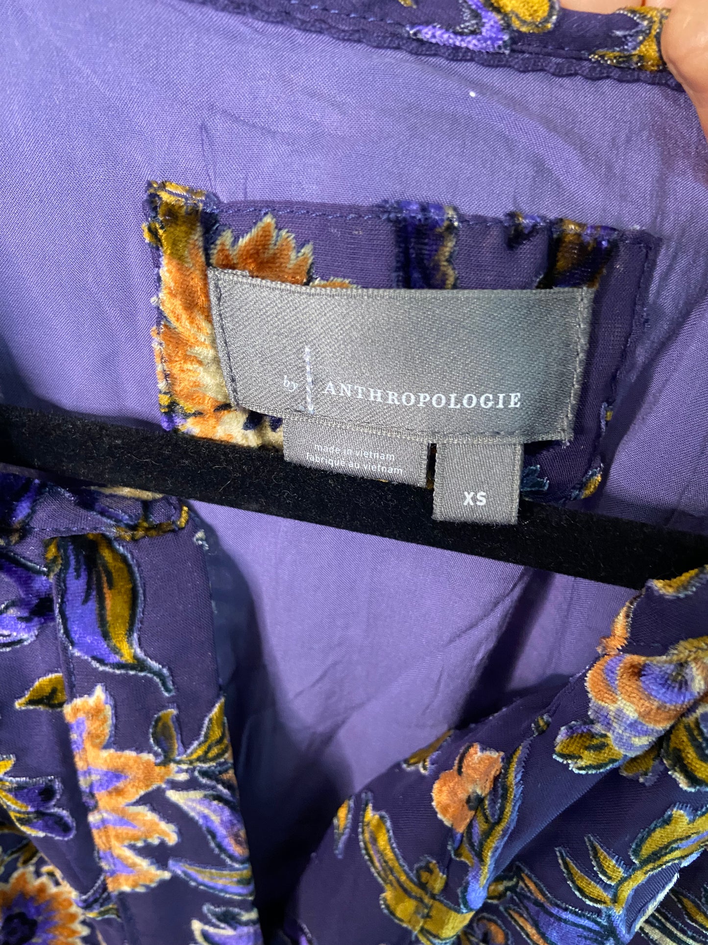Anthropologie Velvet Somerset Dress size XS
