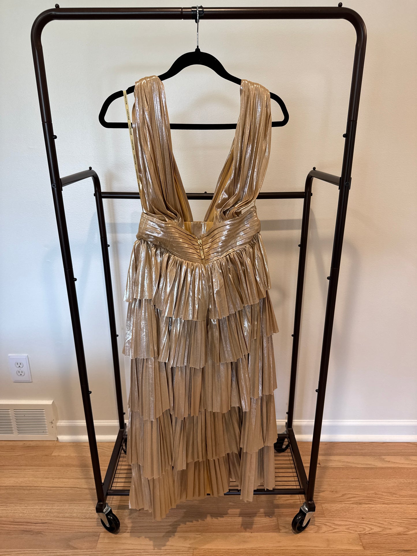 Bronx & Banco Florence Light Gold Midi Dress size M