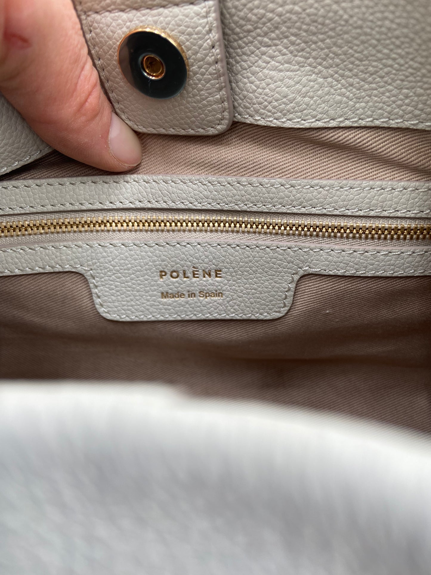 Polene Numéro Neuf Edition Textured Chalk Bag