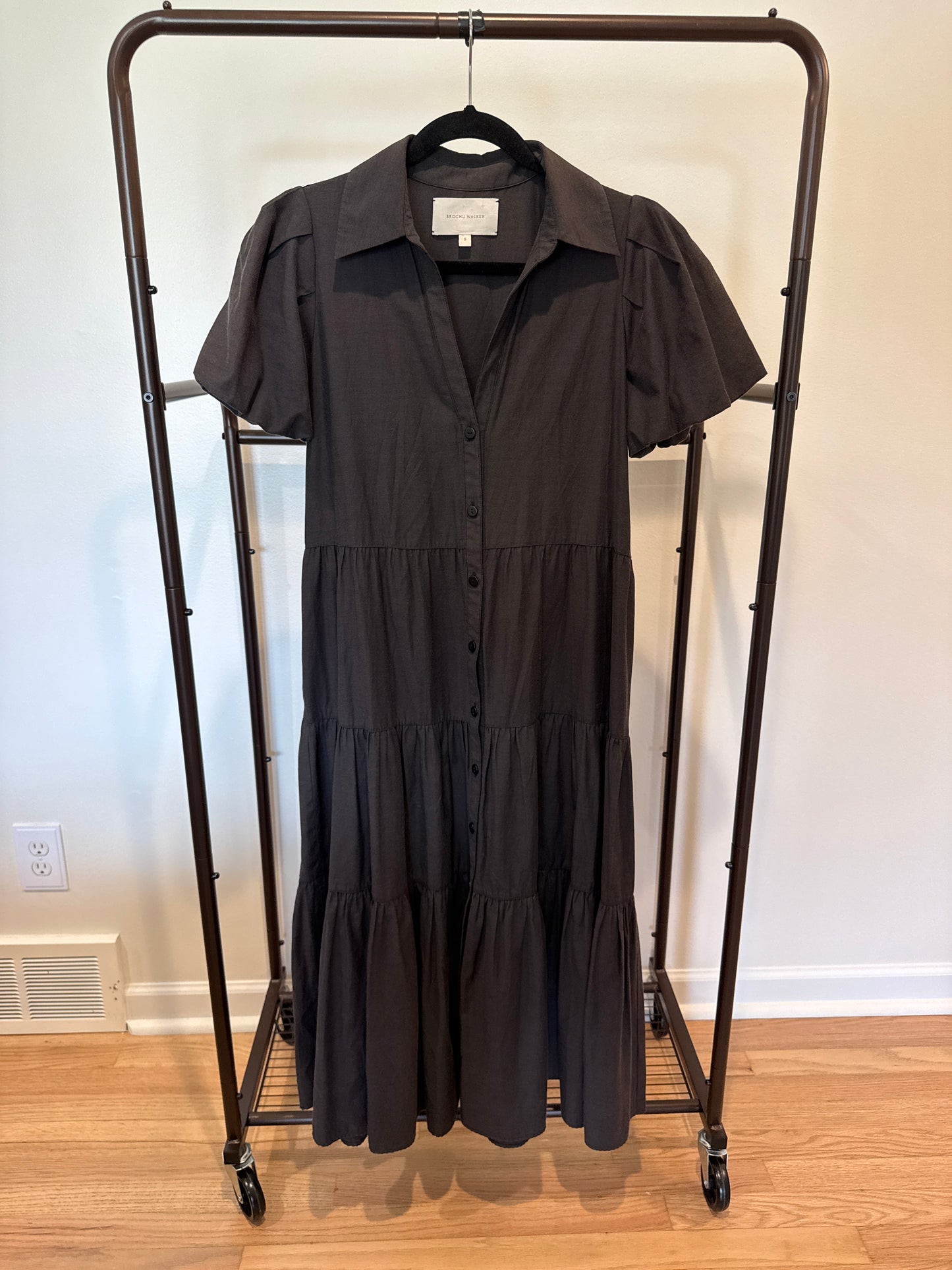 Brochu Walker Havana Midi Dress in Washed Black size S