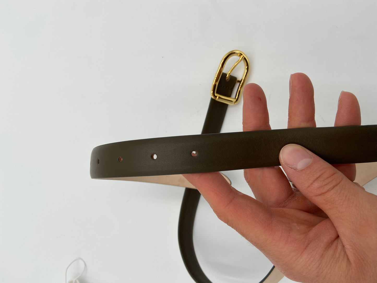 Dehanche Mija Gray Leather - Gold Buckle Belt size M