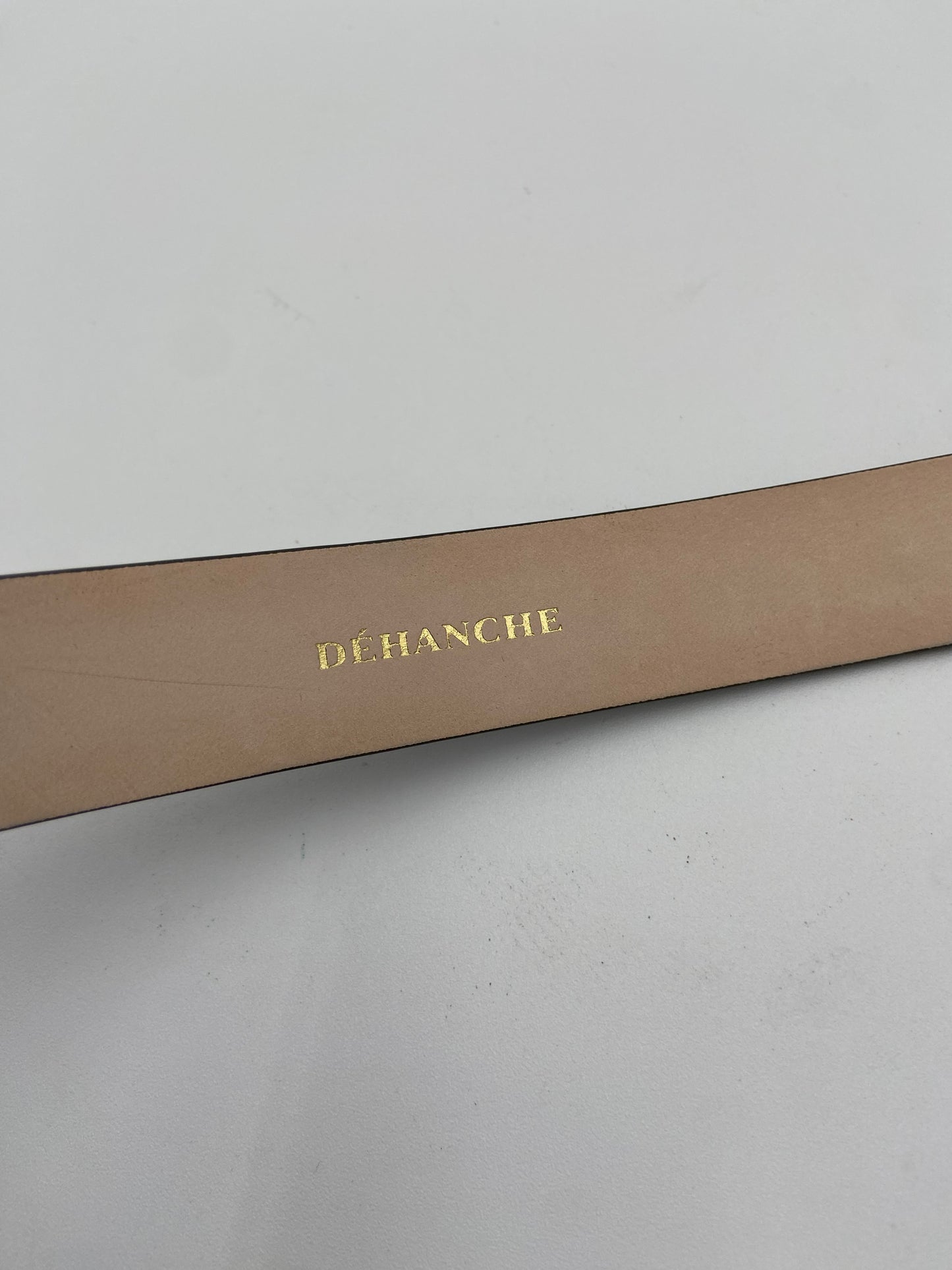 Dehanche Mija Gray Leather - Gold Buckle Belt size M