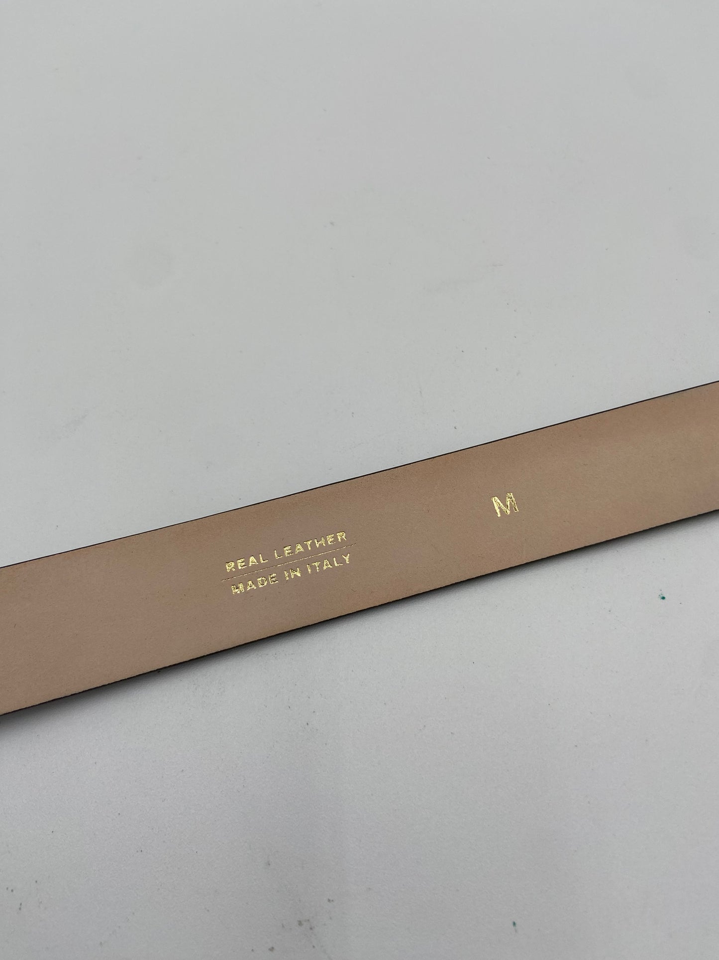 Dehanche Mija Gray Leather - Gold Buckle Belt size M