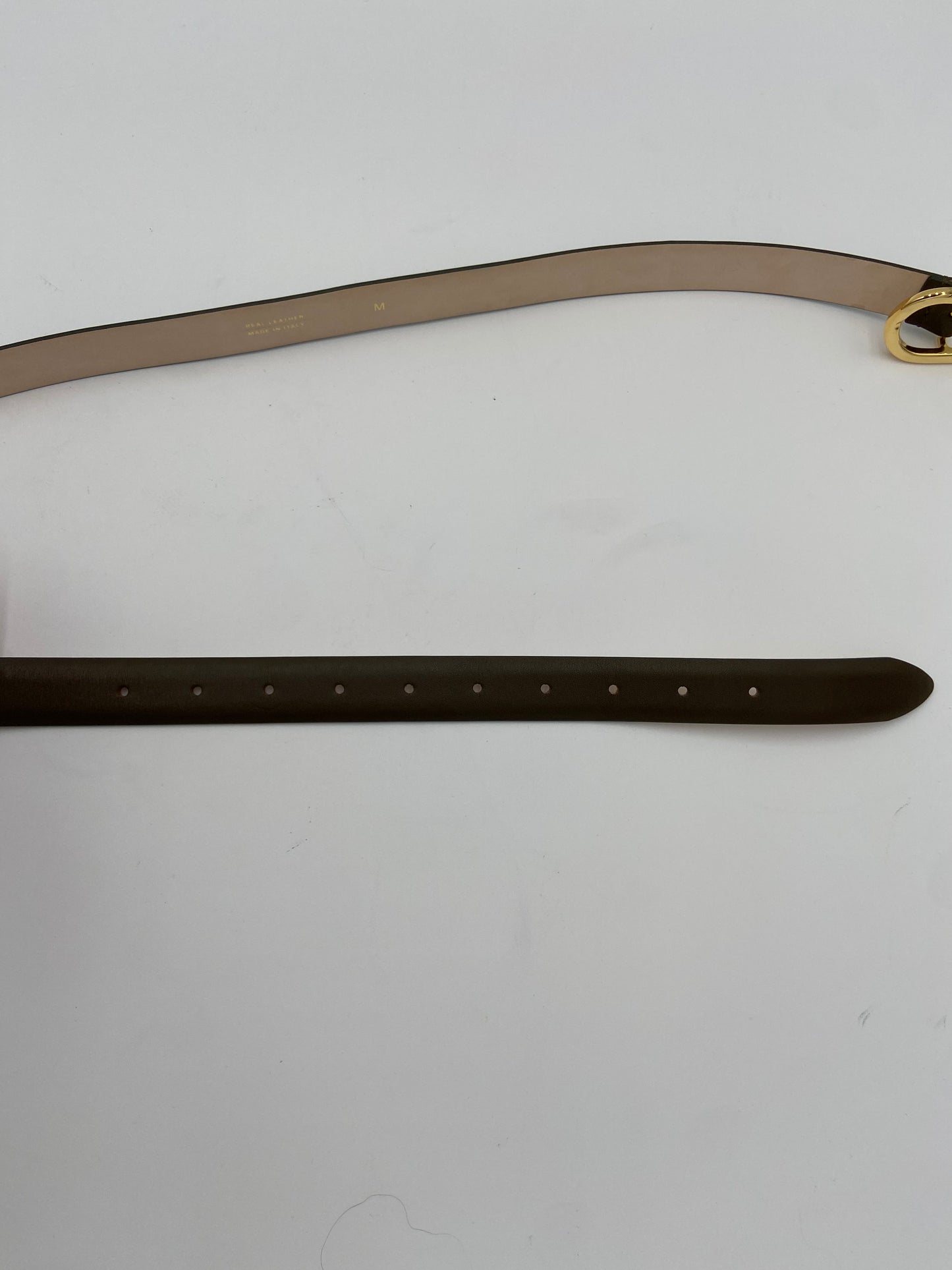 Dehanche Mija Gray Leather - Gold Buckle Belt size M