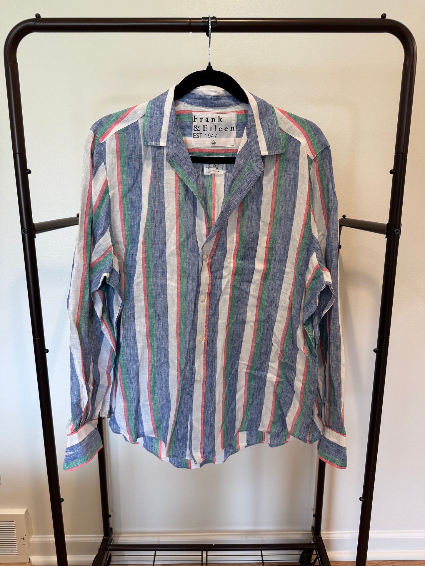 Frank & Eileen Eileen Linen Shirt in Multicolor Stripe size M