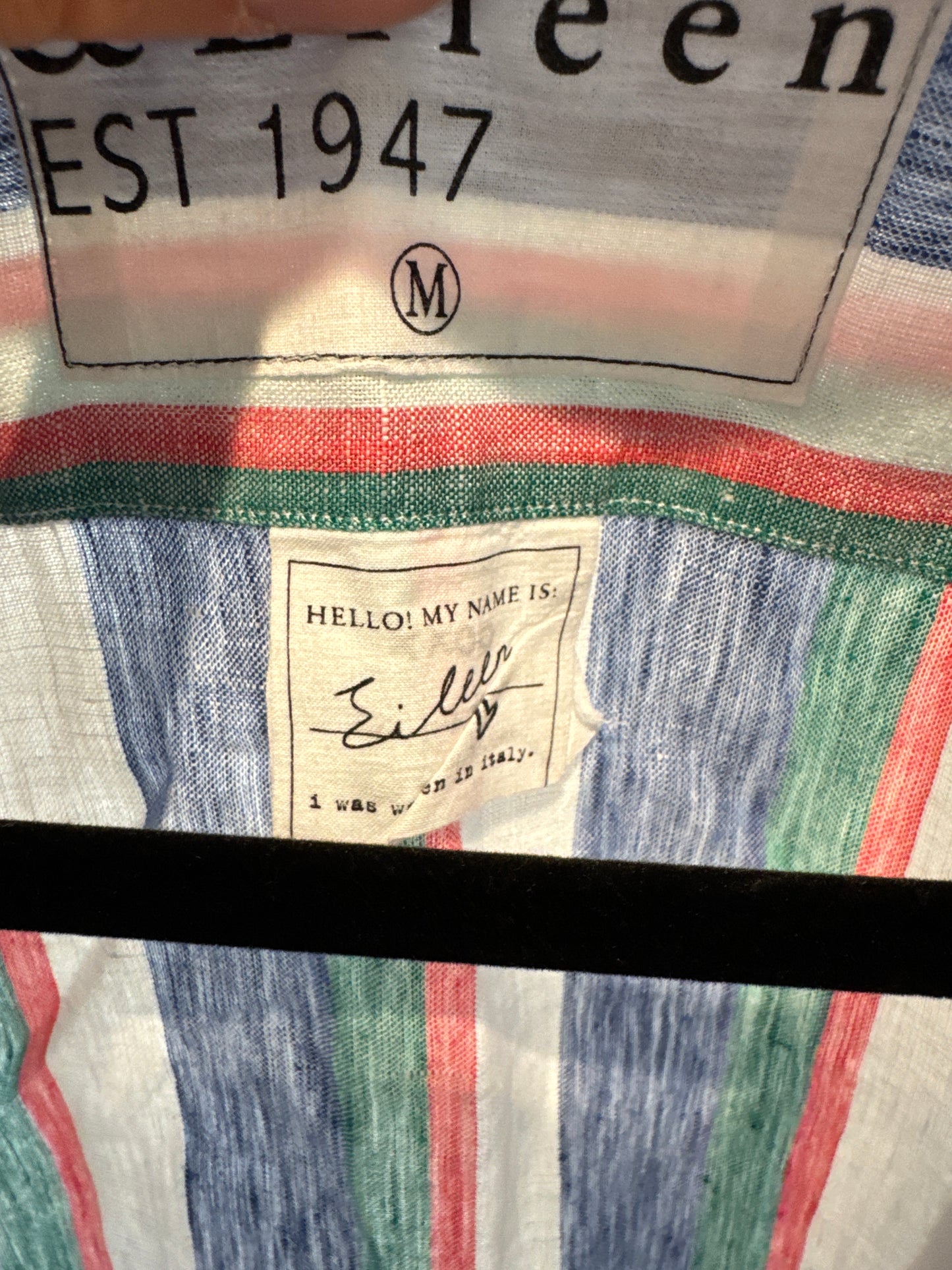 Frank & Eileen Eileen Linen Shirt in Multicolor Stripe size M
