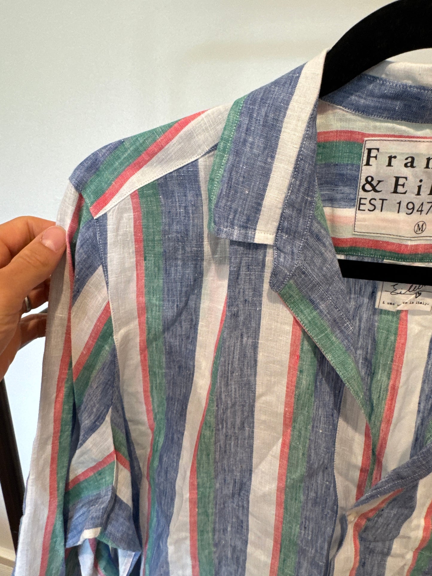 Frank & Eileen Eileen Linen Shirt in Multicolor Stripe size M