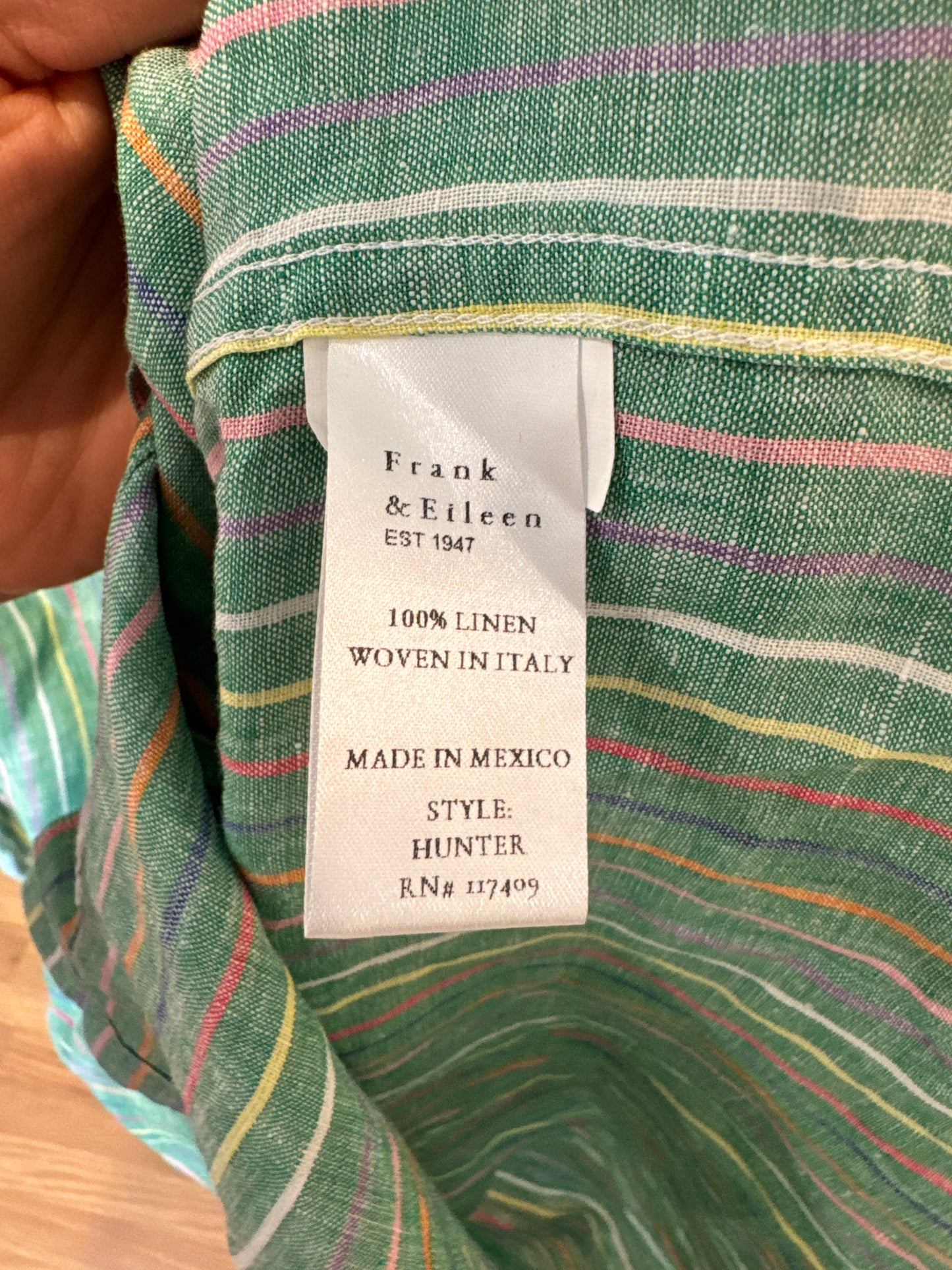 Frank & Eileen Hunter Step-Hen Linen Shirtdress size M