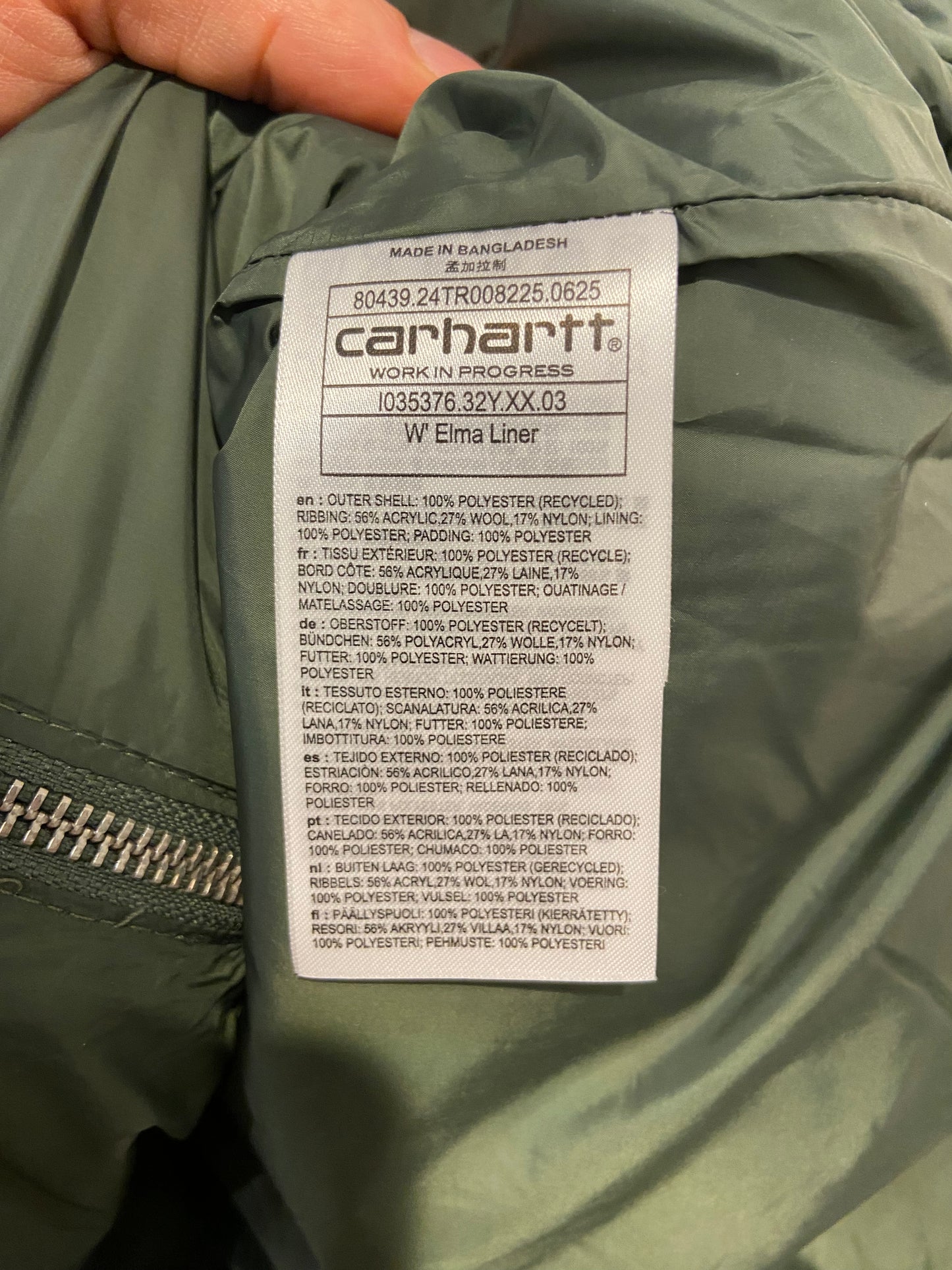 Carhartt WIP Elma Liner Jacket size S